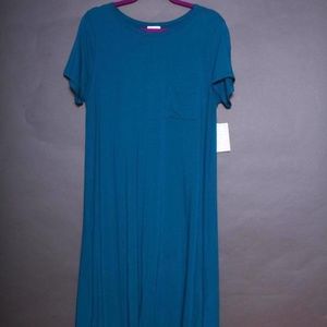 LuLaRoe Carly Dress Solid Teal